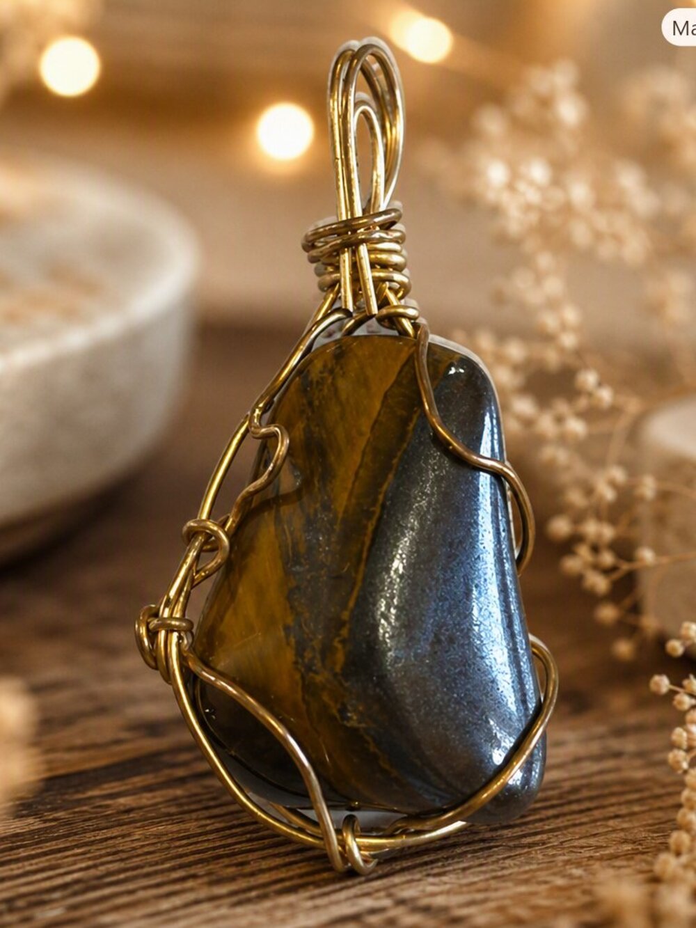 Tiger’s Eye Wire Wrapped Pendant